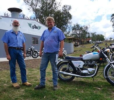 Gavin and Carl motorcycle shop