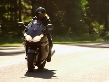 Barb Cook on her Kawasaki ZX14-R founded Bikers for Autism Australia