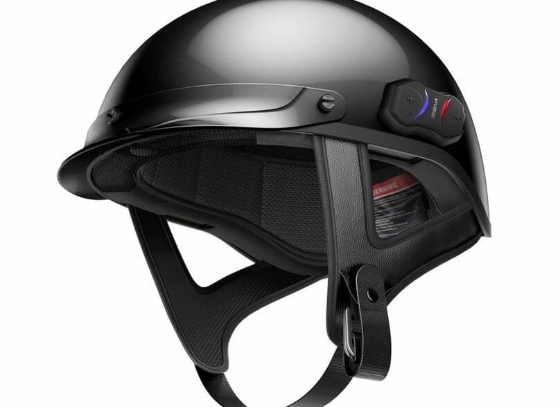 Sena Cavalry motorcycle half helmet with bluetooth unit savage