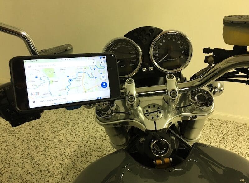 Quad Lock mobile phone mount beeline maps