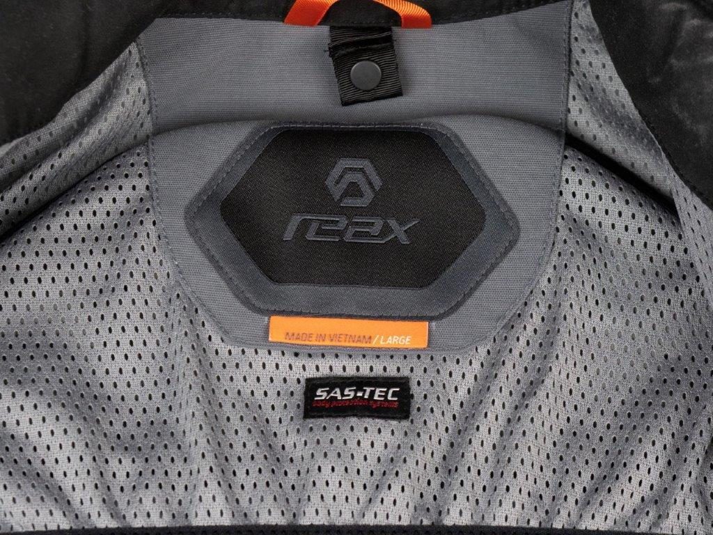 REAX Ridge Textile Jacket Closeup Interior Neck Logo