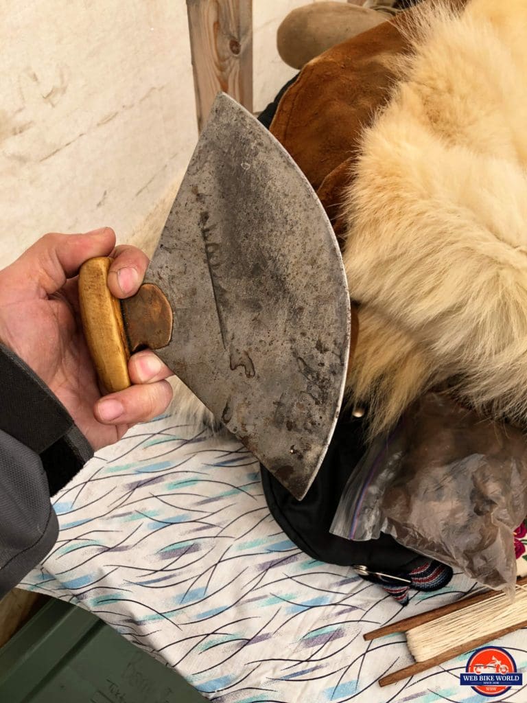 An ulu or traditional knife used by people in Tuktoyaktuk.