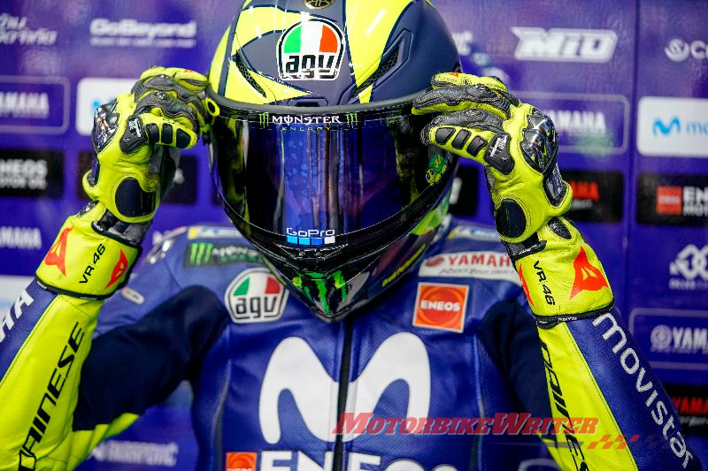 Valentino Rossi Replica Pista GP R Soleluna 2018 helmet wear