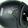 Rear view of the DOT sticker on the Nolan N100-5 helmet with N-Com B901L installed.