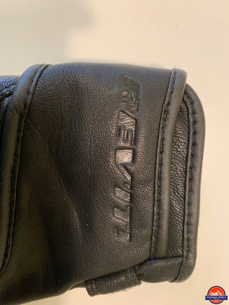 REV'IT Bastille Gloves wrist retention strap with embossed logo