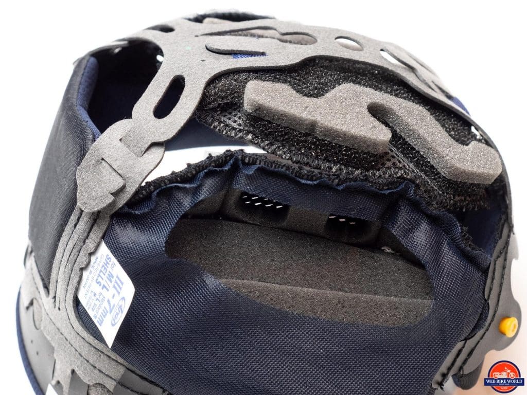 Arai Defiant-X Helmet peel-away foam for custom fitting
