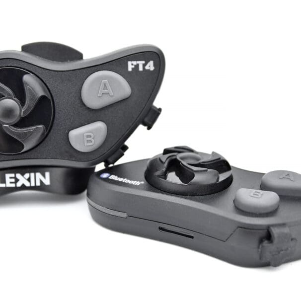 Two Lexin FT4 BlueTooth communication devices.
