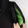 Close up view of the open side pockets