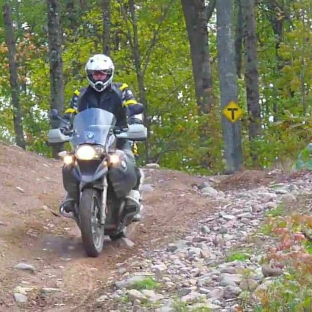 a biker enjoys the trails of Wisconsin