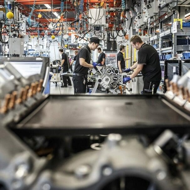 A view of motorcycles in production with the addition of magnesium - of which there were oncoming shortages predicted for 2021