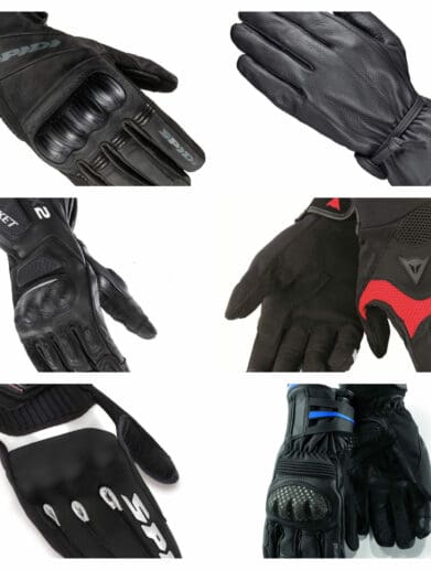 Collage of ADV and touring gloves