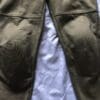 Closeup of the knee protector pockets