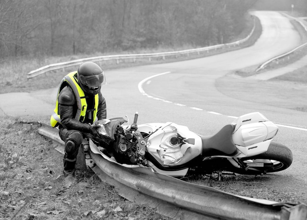 Helite Airvest offers airbag protection in a motorcycle crash
