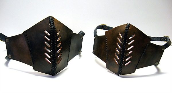 Brown Leather Riding Mask Steampunk by Roll4Damage on Etsy