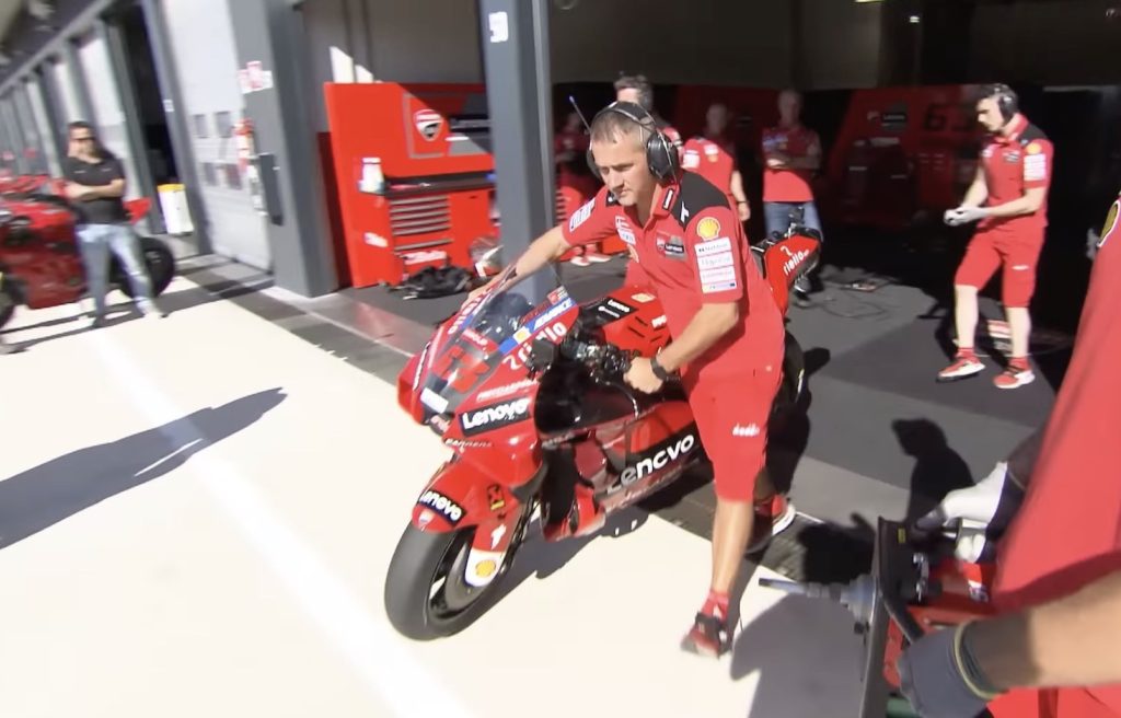 Simon Crafer on his beloved ride with the Ducati Desmosedici GP22. Media sourced from Simon’s Youtube video on the GP22.