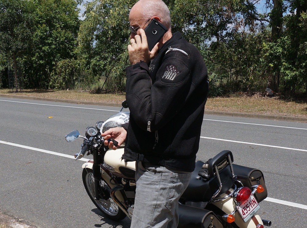 Mobile phone while riding warning
