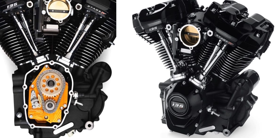 The Screamin' Eagle® 135ci Stage IV Performance Crate Engine. Media sourced from Harley's press release.