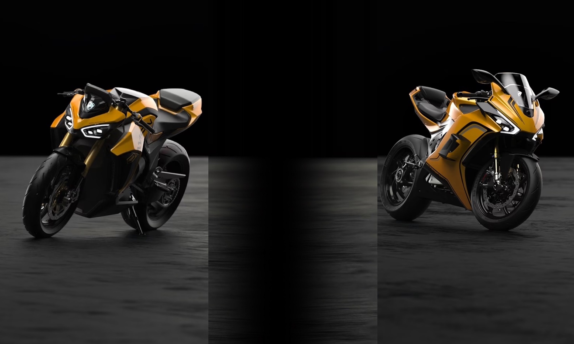 A view of two motorcycles incubating with Damon Inc. 